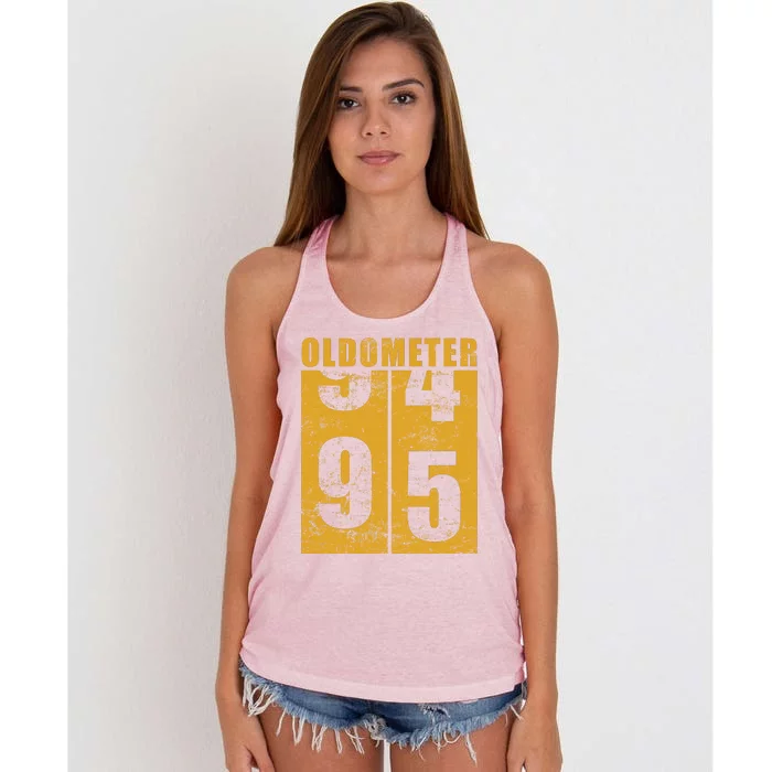 Retro Vintage Oldometer 95 Years Old Women's Knotted Racerback Tank