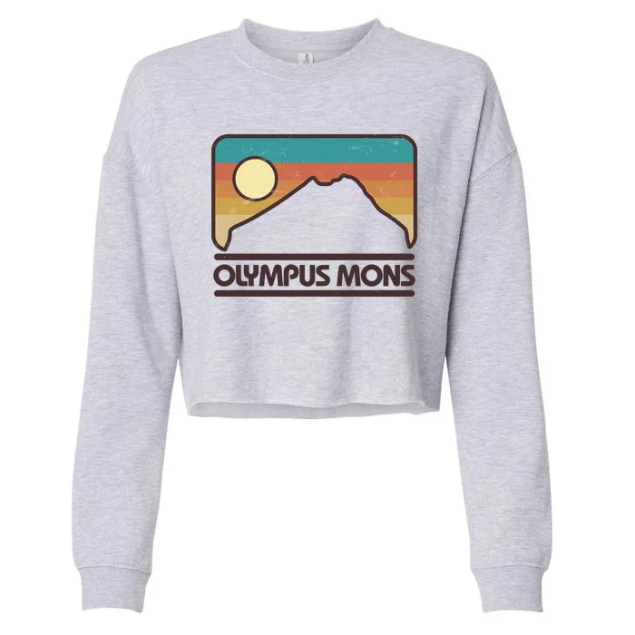 Retro Vintage Olympus Mons Mars Volcano Cropped Pullover Crew