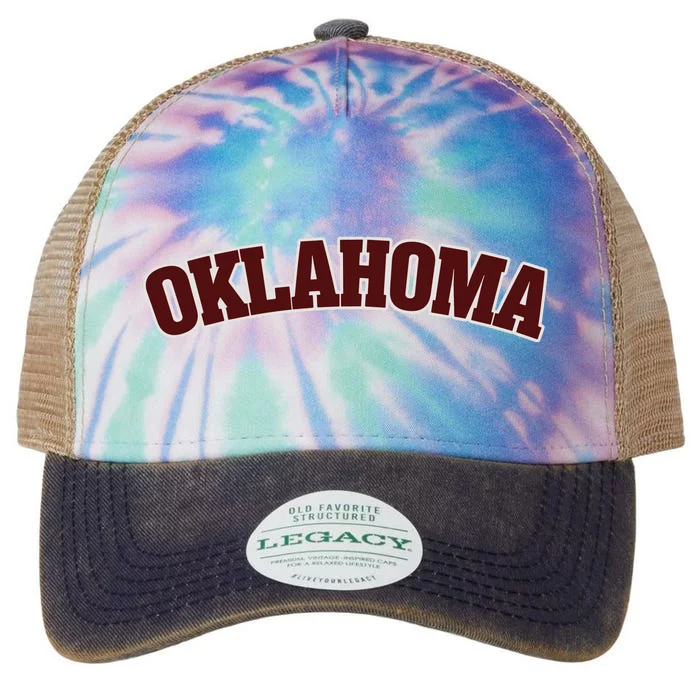 Retro Vintage Oklahoma Souvenir Gift Of Oklahoma Legacy Tie Dye Trucker Hat