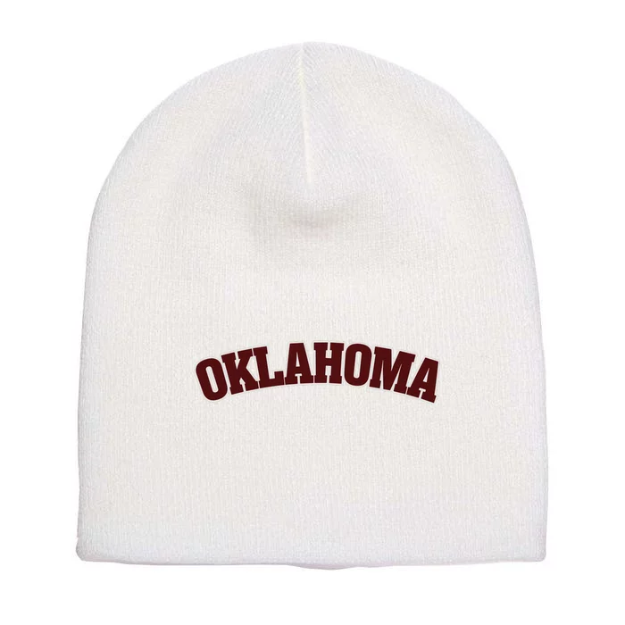 Retro Vintage Oklahoma Souvenir Gift Of Oklahoma Short Acrylic Beanie