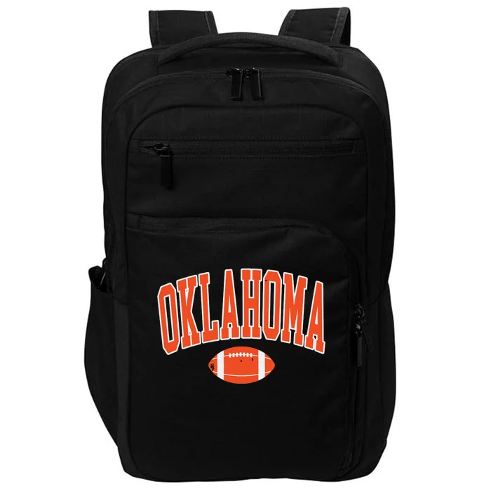 Retro Vintage Oklahoma Football Distressed Gifts Impact Tech Backpack