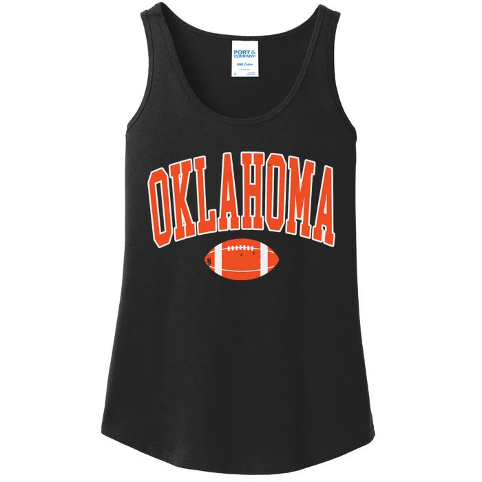 Retro Vintage Oklahoma Football Distressed Gifts Ladies Essential Tank