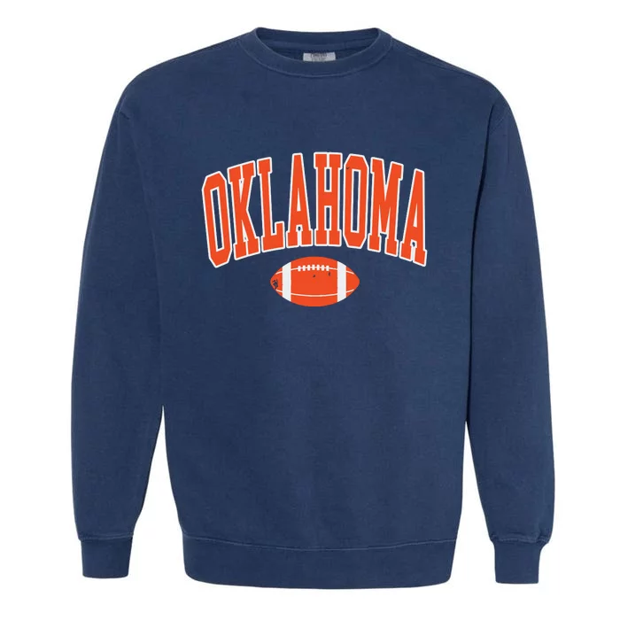 Retro Vintage Oklahoma Football Distressed Gifts Garment-Dyed Sweatshirt