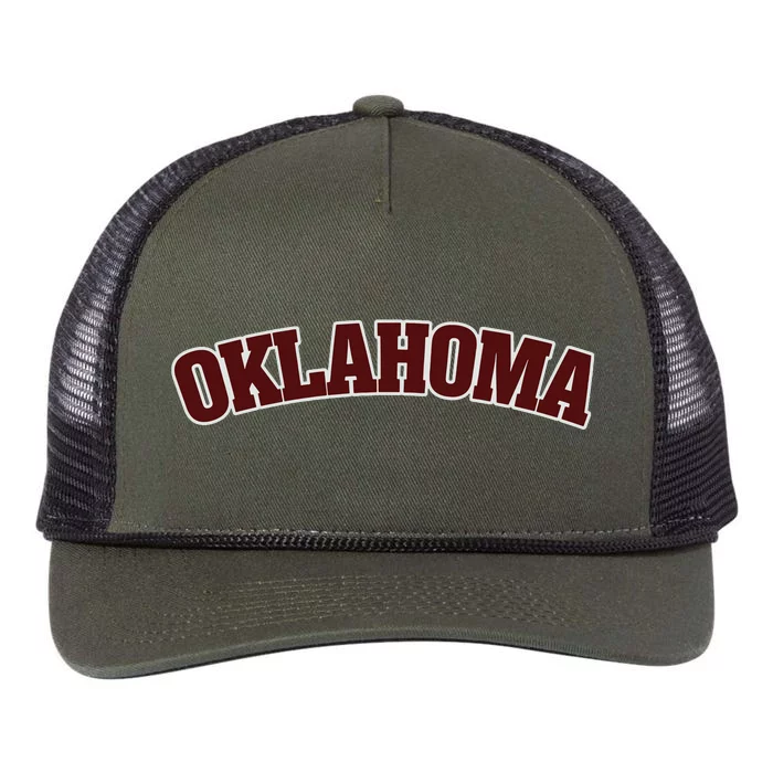 Retro Vintage Oklahoma Souvenir Gift Of Oklahoma Retro Rope Trucker Hat Cap