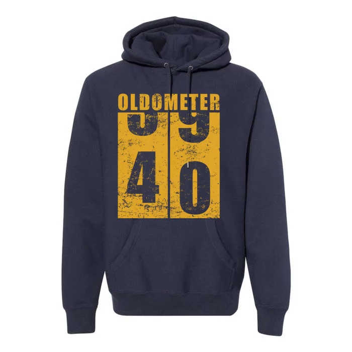 Retro Vintage Oldometer 40 Years Old Premium Hoodie