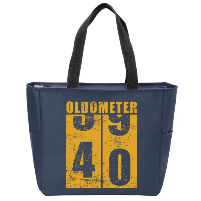 Retro Vintage Oldometer 40 Years Old Zip Tote Bag