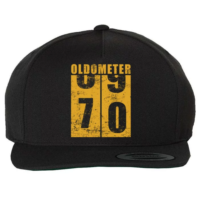 Retro Vintage Oldometer 70 Years Old Wool Snapback Cap