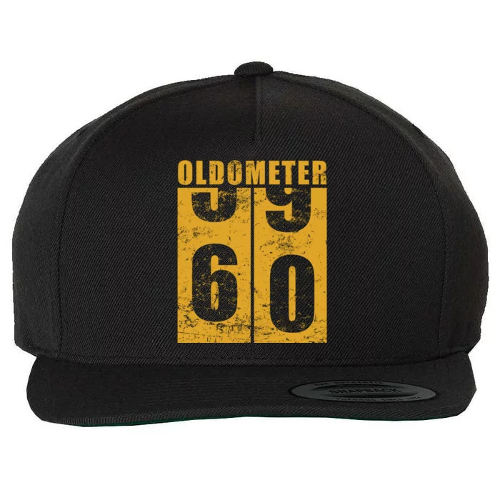 Retro Vintage Oldometer 60 Years Old Wool Snapback Cap