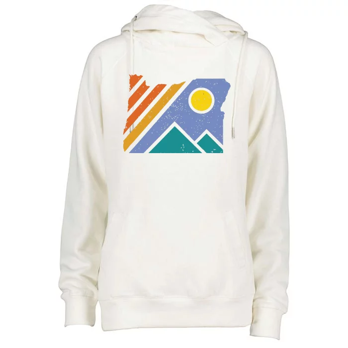 Retro Vintage Oregon Throwback Mountains And Gift Womens Funnel Neck Pullover Hood