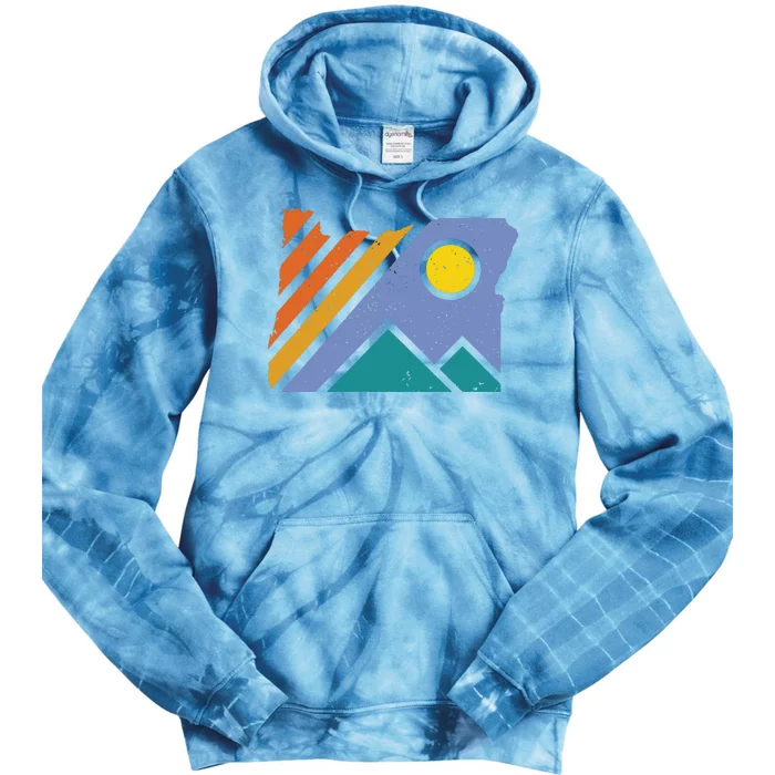 Retro Vintage Oregon Throwback Mountains And Gift Tie Dye Hoodie