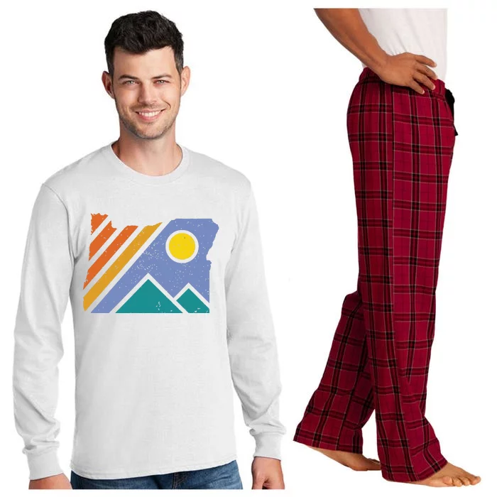 Retro Vintage Oregon Throwback Mountains And Gift Long Sleeve Pajama Set