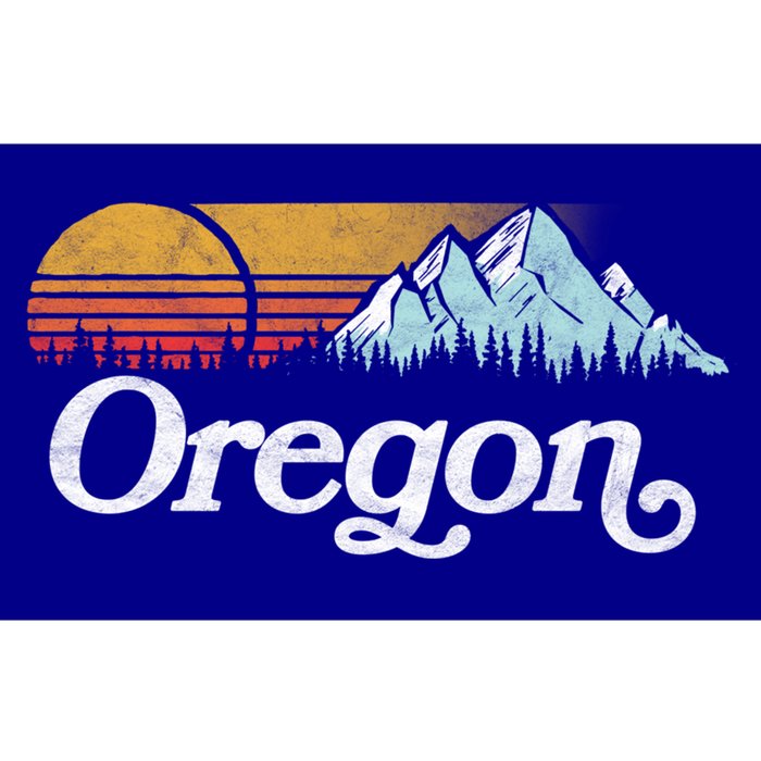 Retro Vibe Oregon Cool Gift Vintage Mountains And Sun Cool Gift Bumper Sticker