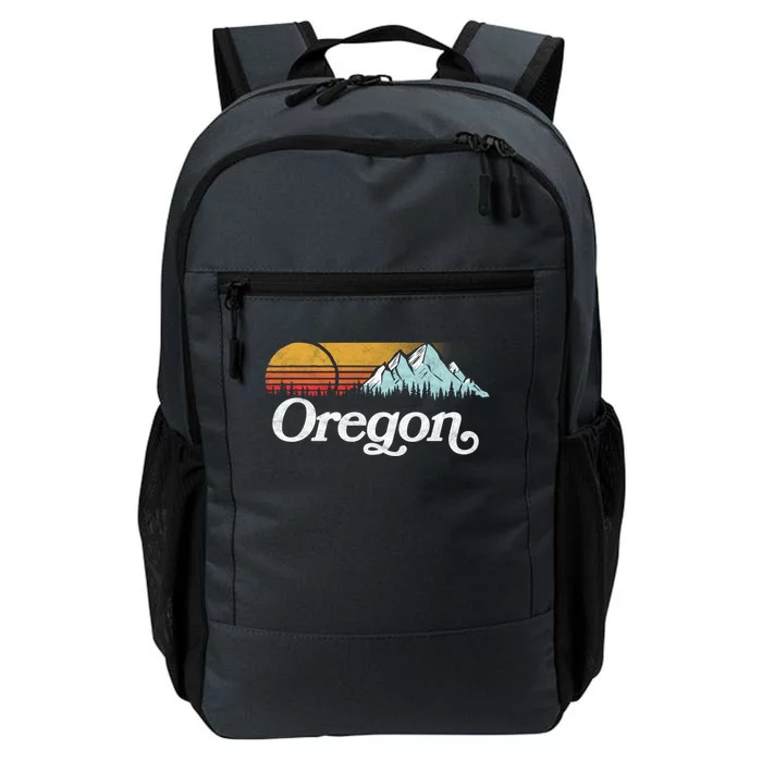 Retro Vibe Oregon Cool Gift Vintage Mountains And Sun Cool Gift Daily Commute Backpack