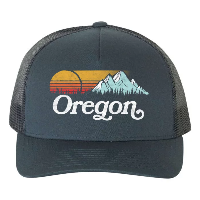 Retro Vibe Oregon Cool Gift Vintage Mountains And Sun Cool Gift Yupoong Adult 5-Panel Trucker Hat