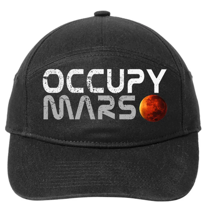 Retro Vintage Occupy Mars Space Explorer 7-Panel Snapback Hat