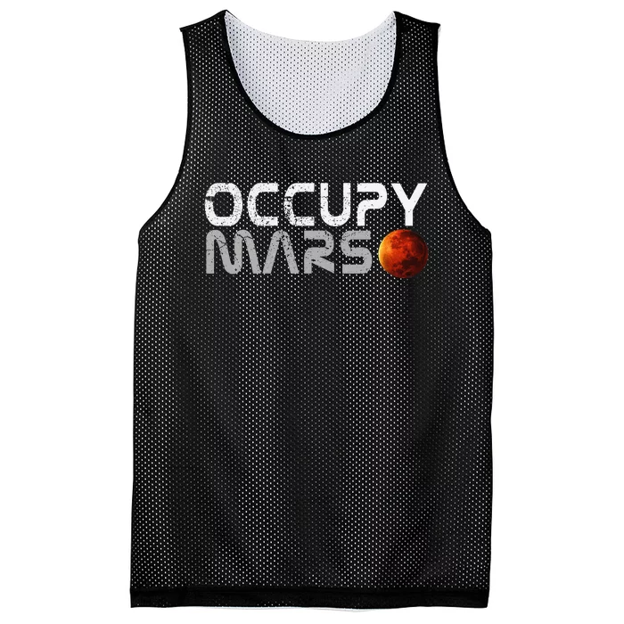 Retro Vintage Occupy Mars Space Explorer Mesh Reversible Basketball Jersey Tank