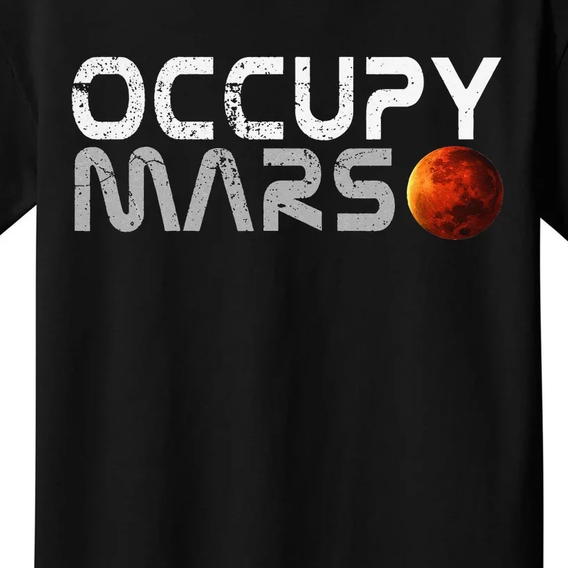 Retro Vintage Occupy Mars Space Explorer Kids T-Shirt