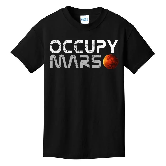 Retro Vintage Occupy Mars Space Explorer Kids T-Shirt