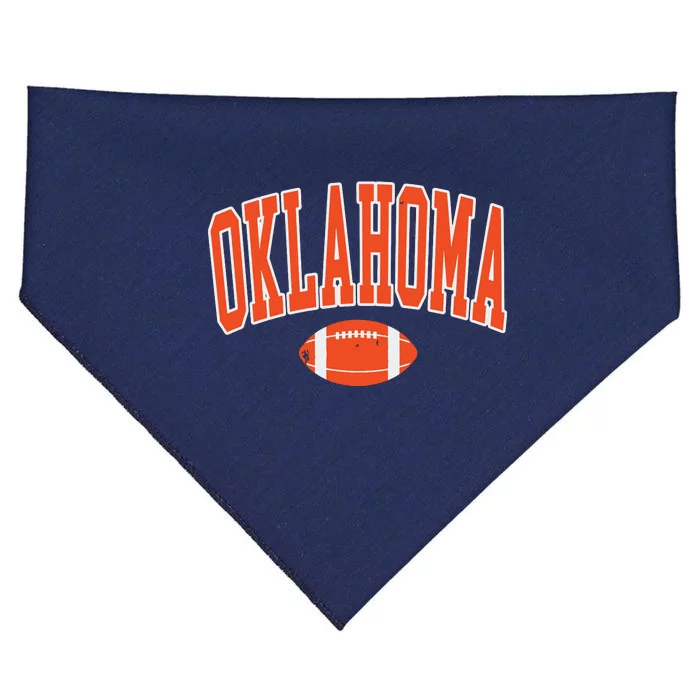 Retro Vintage Oklahoma Football Distressed Gifts USA-Made Doggie Bandana