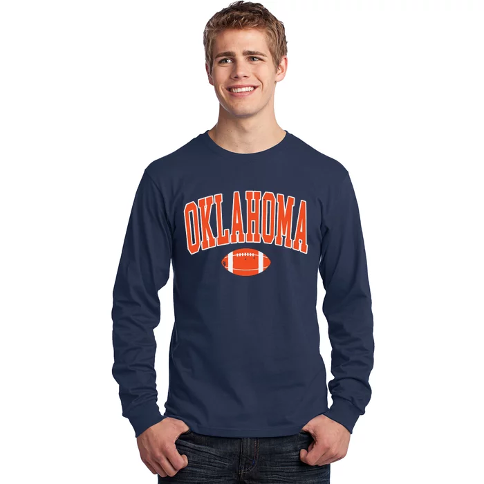 Retro Vintage Oklahoma Football Distressed Gifts Long Sleeve Shirt