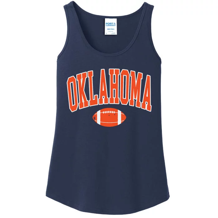 Retro Vintage Oklahoma Football Distressed Gifts Ladies Essential Tank