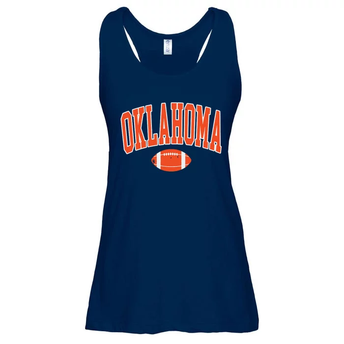 Retro Vintage Oklahoma Football Distressed Gifts Ladies Essential Flowy Tank