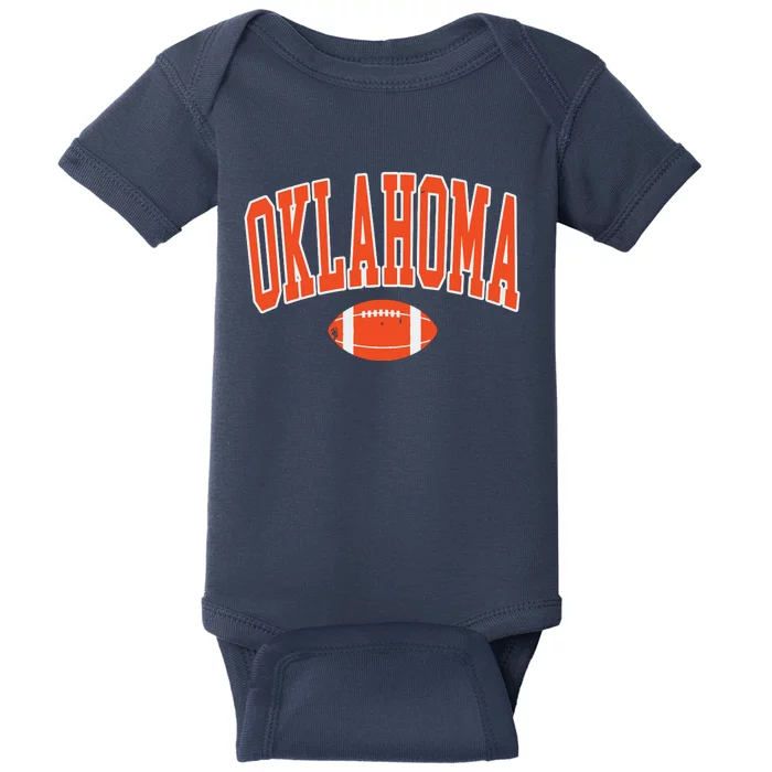 Retro Vintage Oklahoma Football Distressed Gifts Baby Bodysuit