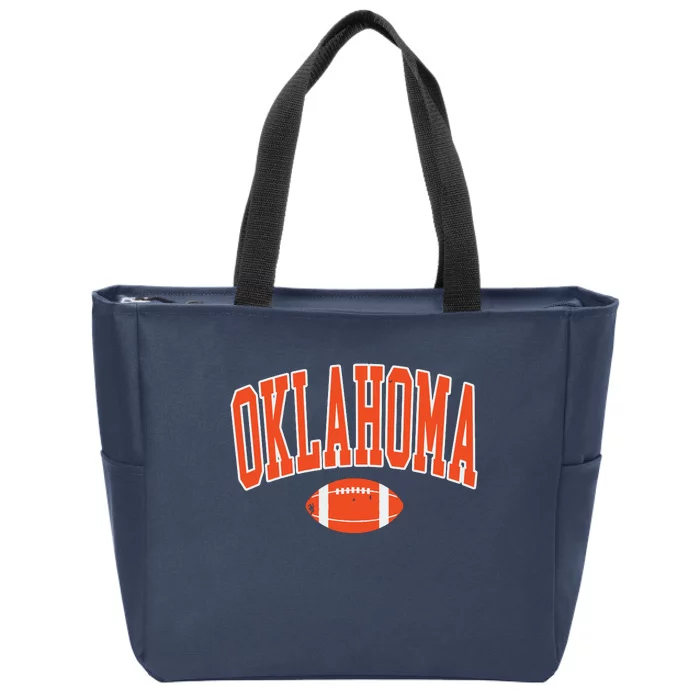 Retro Vintage Oklahoma Football Distressed Gifts Zip Tote Bag