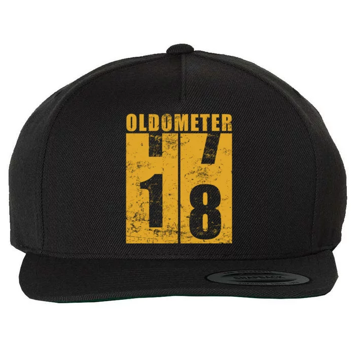 Retro Vintage Oldometer 18 Years Old Wool Snapback Cap