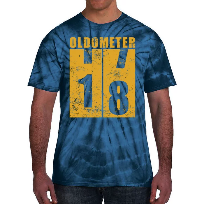 Retro Vintage Oldometer 18 Years Old Tie-Dye T-Shirt