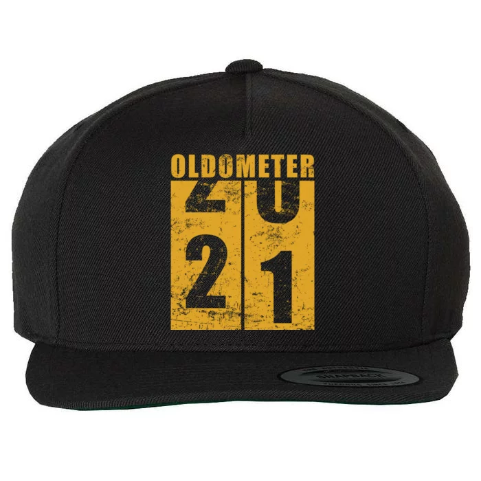 Retro Vintage Oldometer 21 Years Old Wool Snapback Cap