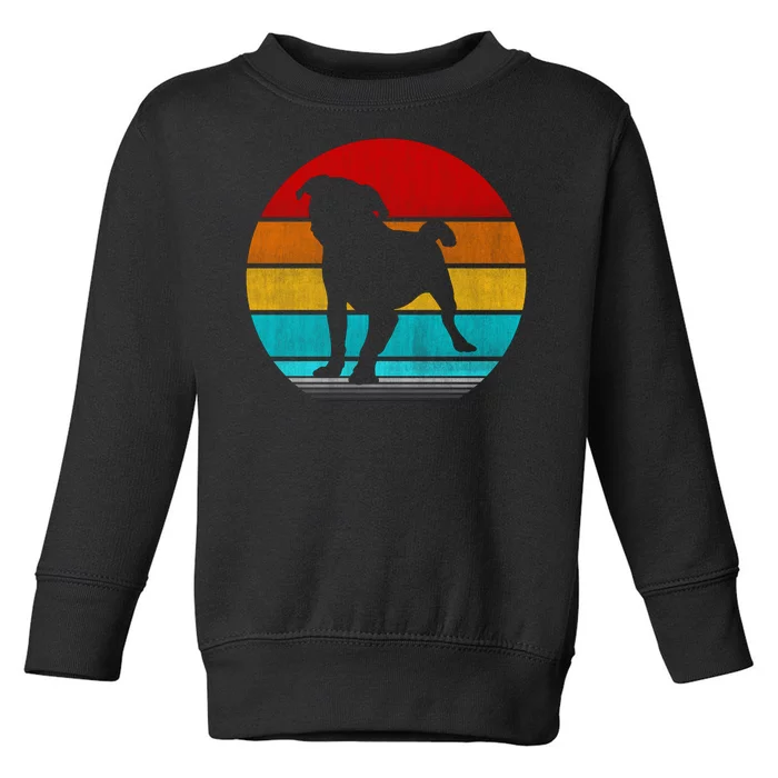 Retro Vintage Pug Toddler Sweatshirt