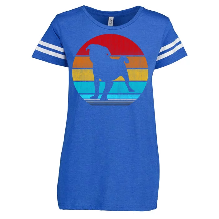 Retro Vintage Pug Enza Ladies Jersey Football T-Shirt