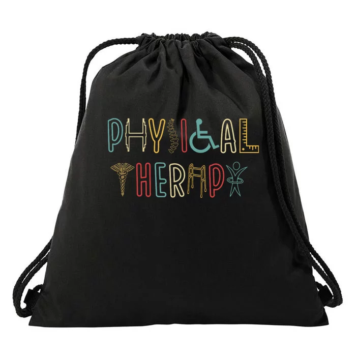 Retro Vintage Physical Therapy Funny Physical Therapist Drawstring Bag