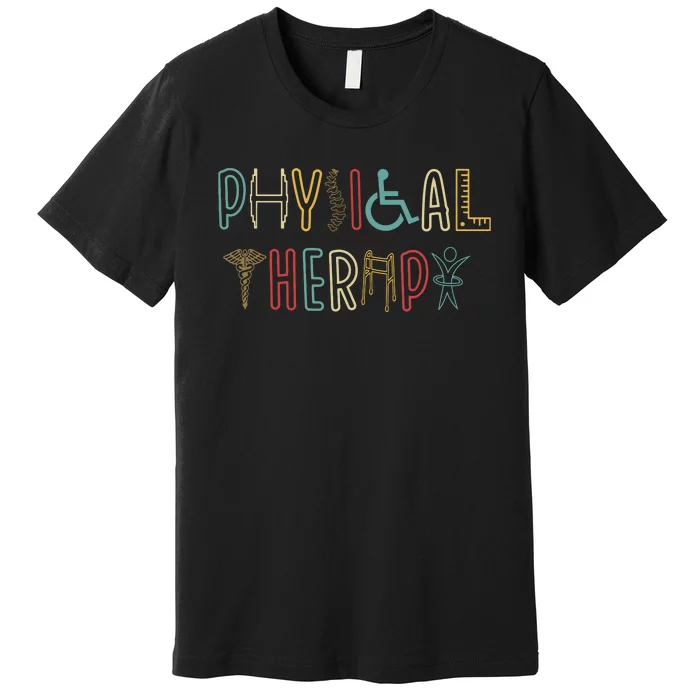 Retro Vintage Physical Therapy Funny Physical Therapist Premium T-Shirt