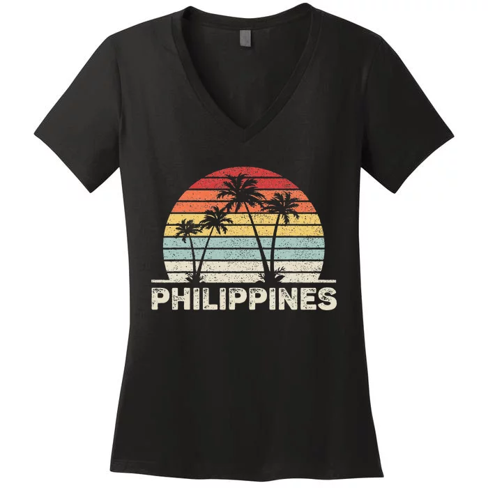 Retro Vintage Philippines Women's V-Neck T-Shirt