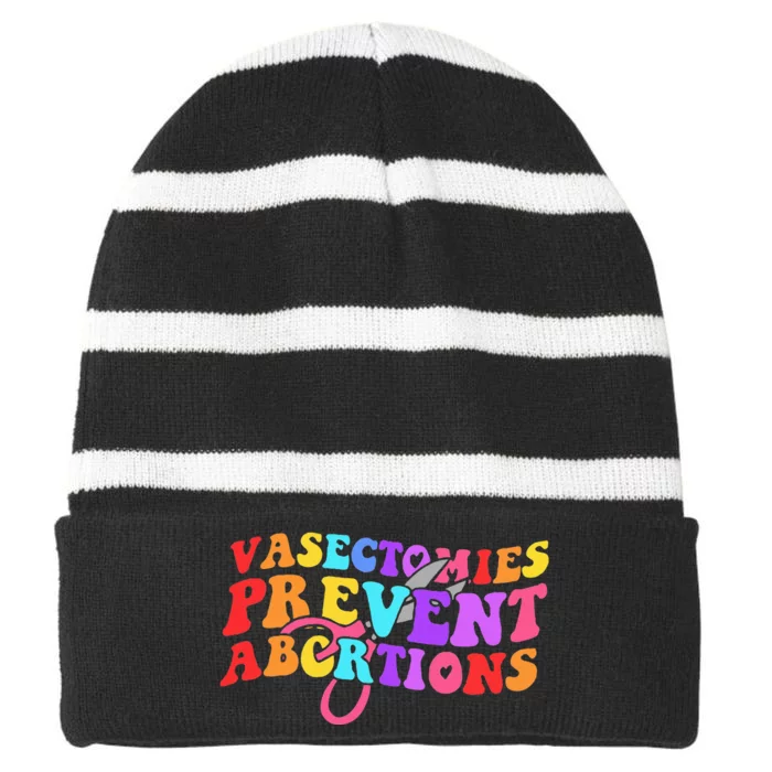 Rights Vasectomies Prevent Abortions Striped Beanie with Solid Band