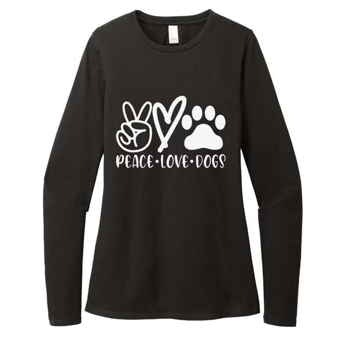 Retro Vintage Peace Love Dog Funny Dog Lover Gifts Womens CVC Long Sleeve Shirt