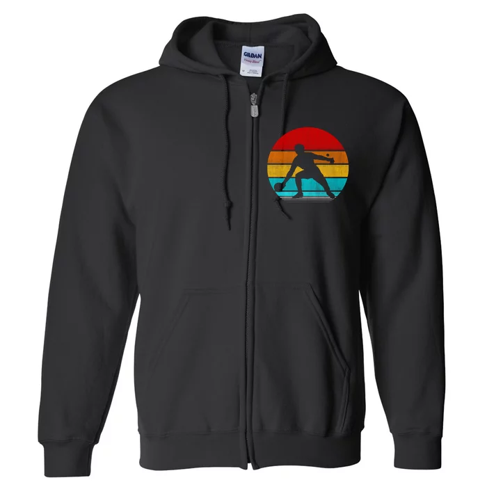 Retro Vintage Ping Pong Full Zip Hoodie