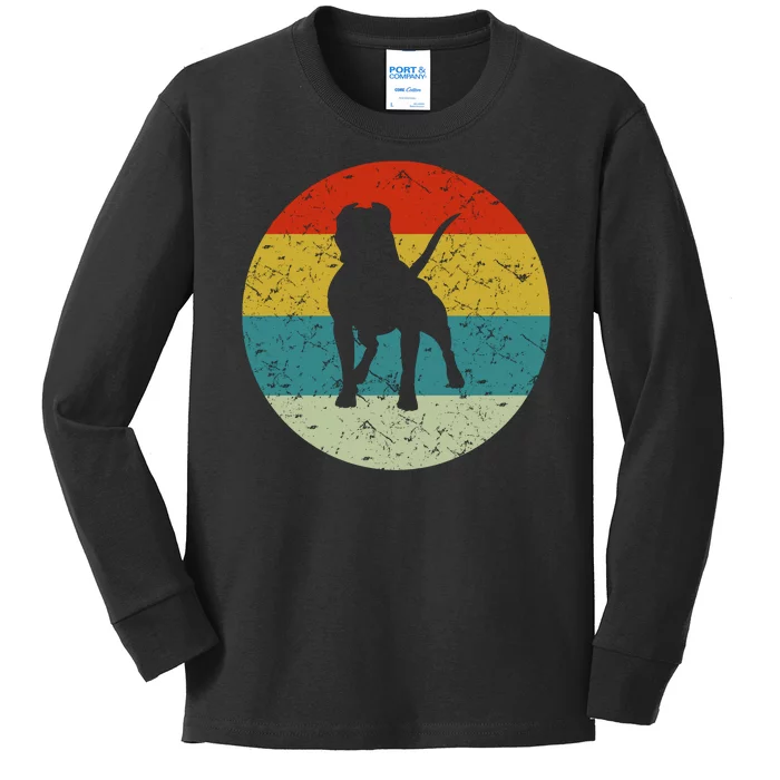 Retro Vintage Pitbull Kids Long Sleeve Shirt