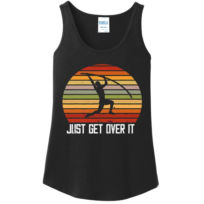 Retro Vintage Pole Vaulting Just Get Over It Pole Vault Ladies Essential Tank