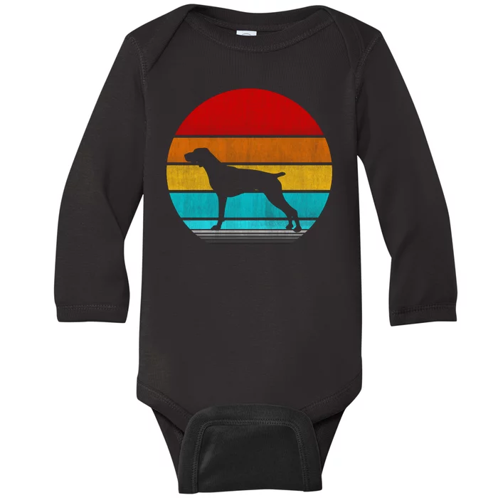 Retro Vintage Pointer Baby Long Sleeve Bodysuit