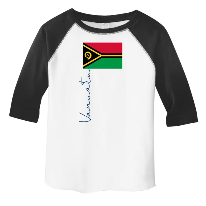 Retro Vanuatu Patriotic Pole Signature Flag Gift Toddler Fine Jersey T-Shirt