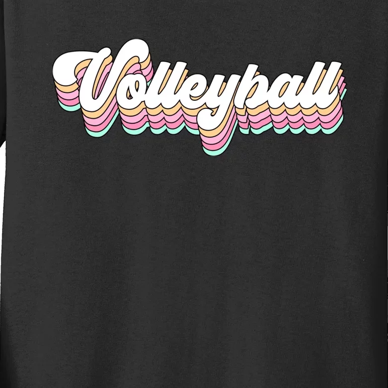 Retro Volleyball Pastel Aesthetic for Teen Girl Wo Kids Long Sleeve Shirt