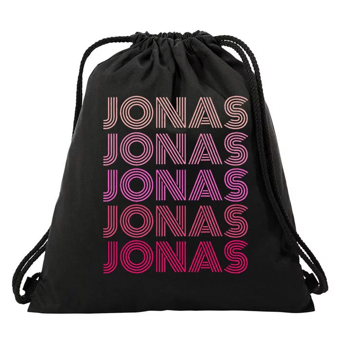 Retro Vintage Pink Jonas Drawstring Bag