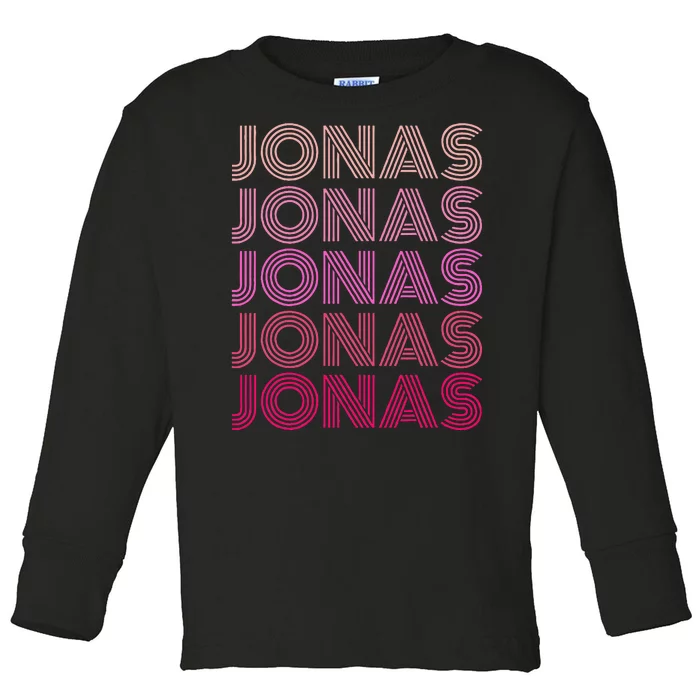 Retro Vintage Pink Jonas Toddler Long Sleeve Shirt