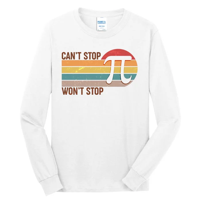 Retro Vintage Pi Day 314 Can't Stop Won't Stop Tall Long Sleeve T-Shirt