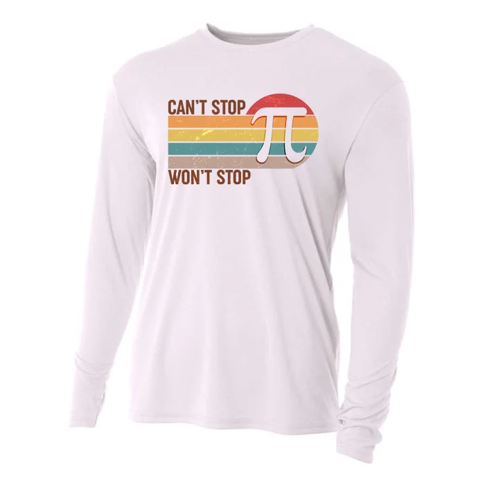 Retro Vintage Pi Day 314 Can't Stop Won't Stop Cooling Performance Long Sleeve Crew