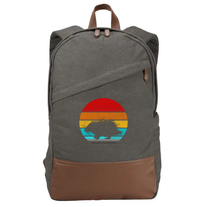 Retro Vintage Porcupine Cotton Canvas Backpack