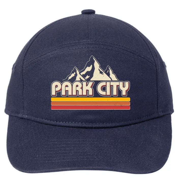 Retro Vintage Park City Utah Mountain Logo 7-Panel Snapback Hat